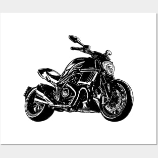 Diavel Carbon Bike Sketch Art Posters and Art